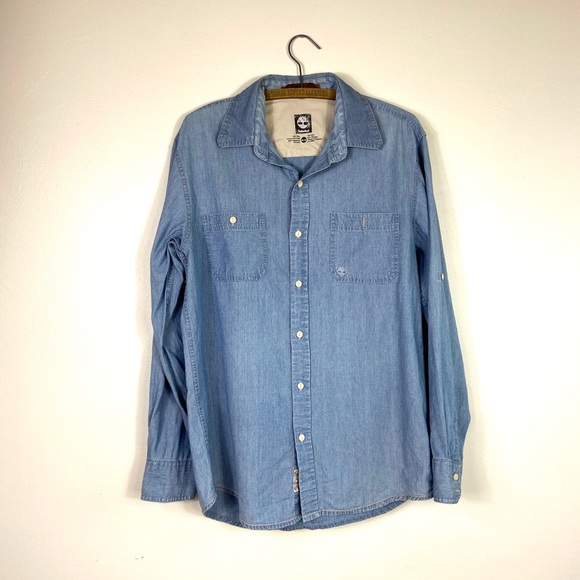 Men/Uni Timberland Long Sleeve Button Down Medium - Picture 2 of 11
